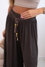 Women's wide-leg viscose trousers brown