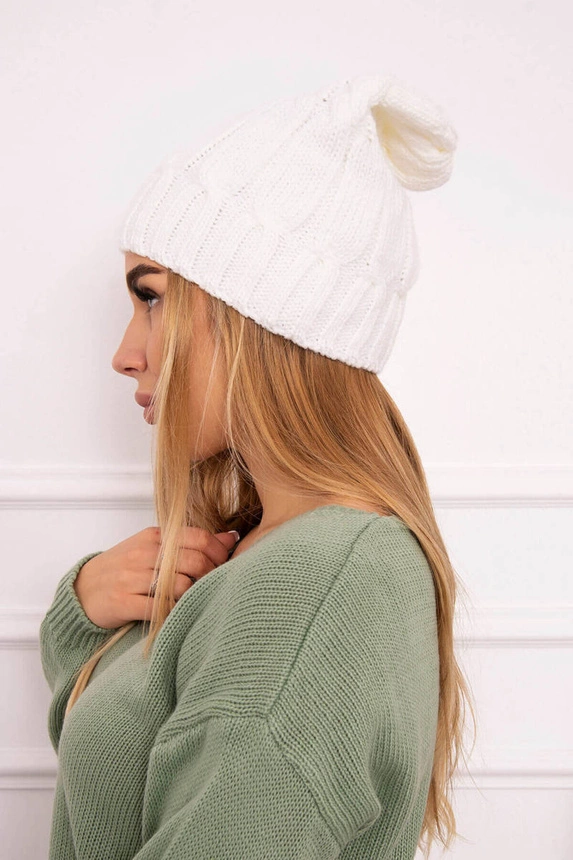 Čapica s fleece Iwona K221 biely