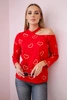 Bluse mit Herzdruck rot