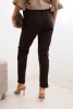 Women's viscose pants with a belt and tapered leg brown