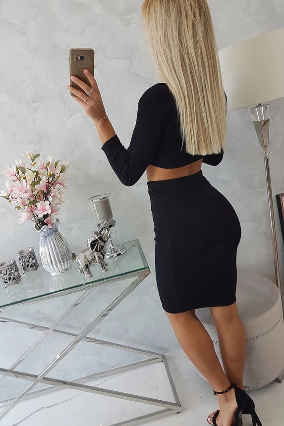 Set of blouses with a skirt black