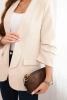 Women's unbuttoned blazer with lining S/M beige
