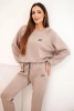 Ladies' butter set made of viscose with a sweatshirt and pants dark beige