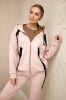 Sports set with stripes dark powdered pink