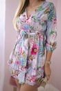 Floral dress tied at the waist purple