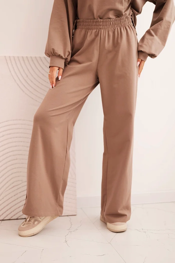 Women's cotton set with wide-leg pants and long-sleeve sweatshirt fango