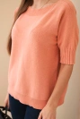Damenpullover aus Viskose mit kurzen Ärmeln dunkel apricot