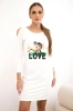 Dress with Love print ecru