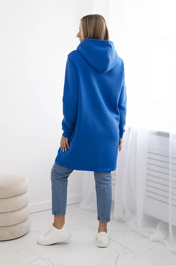 Warm-up Bluse mit längerem Rücken kornblumenblau