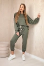 Set sweatshirt + pants buttery fabric khaki