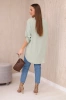 Blouse with a longer back light mint