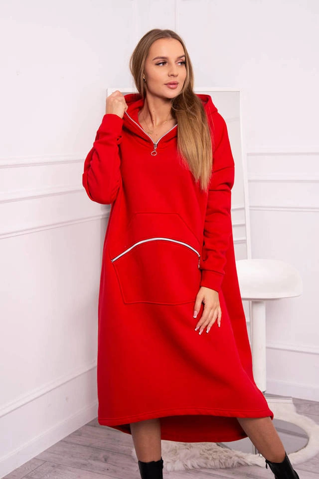 Isoliertes Kleid mit Kapuze rot