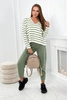 Gestreifter Pullover dunkles mint