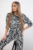 Velor set with zebra print black+white