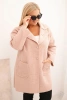 Plus Size women's coat with wool and pockets lamb pink