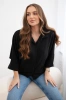 Oversized blouse fastened with buttons black