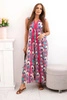 Women's sleeveless cotton dress with a wide hem fuchsia