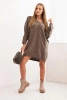 Plus Size women's dress wool V-neck fango
