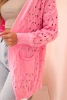 Women's openwork cardigan with pockets light pink