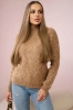 Sweater with decorative weave Camel