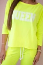 Set with Queen print yellow neon