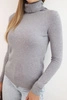 Women's viscose sweater with a turtleneck and long sleeves gray