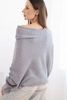 Sweter damski wiskozowy asymetryczny typu nietoperz szary