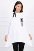 Oversize-Sweatshirt mit asymmetrischen Seiten weiß
