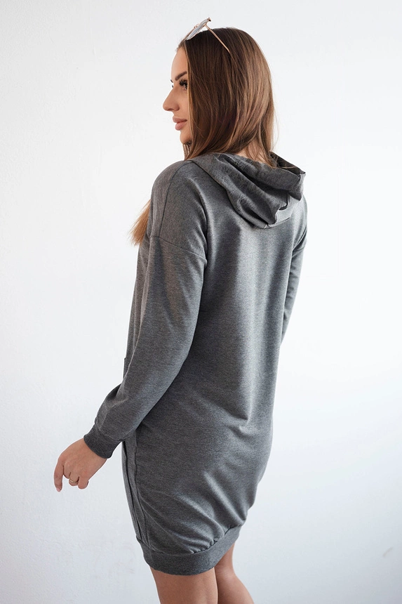 Kleid mit Kapuze in Graphit