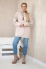 Tunic with a zipper on the hood Oversize beige