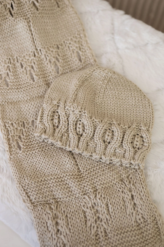 Women's set with a shawl Adrianna K417 dark beige