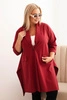 Dámský cardigan Plus Size Punto s bavlnou na knoflík bordový