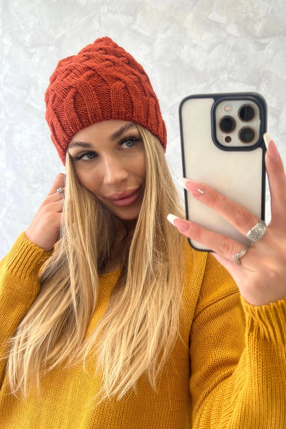 Fleecová čepice Agnes K239 červená