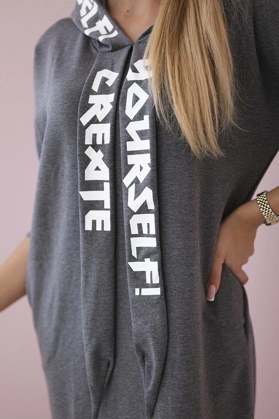 Dress with hood Oversize graphite