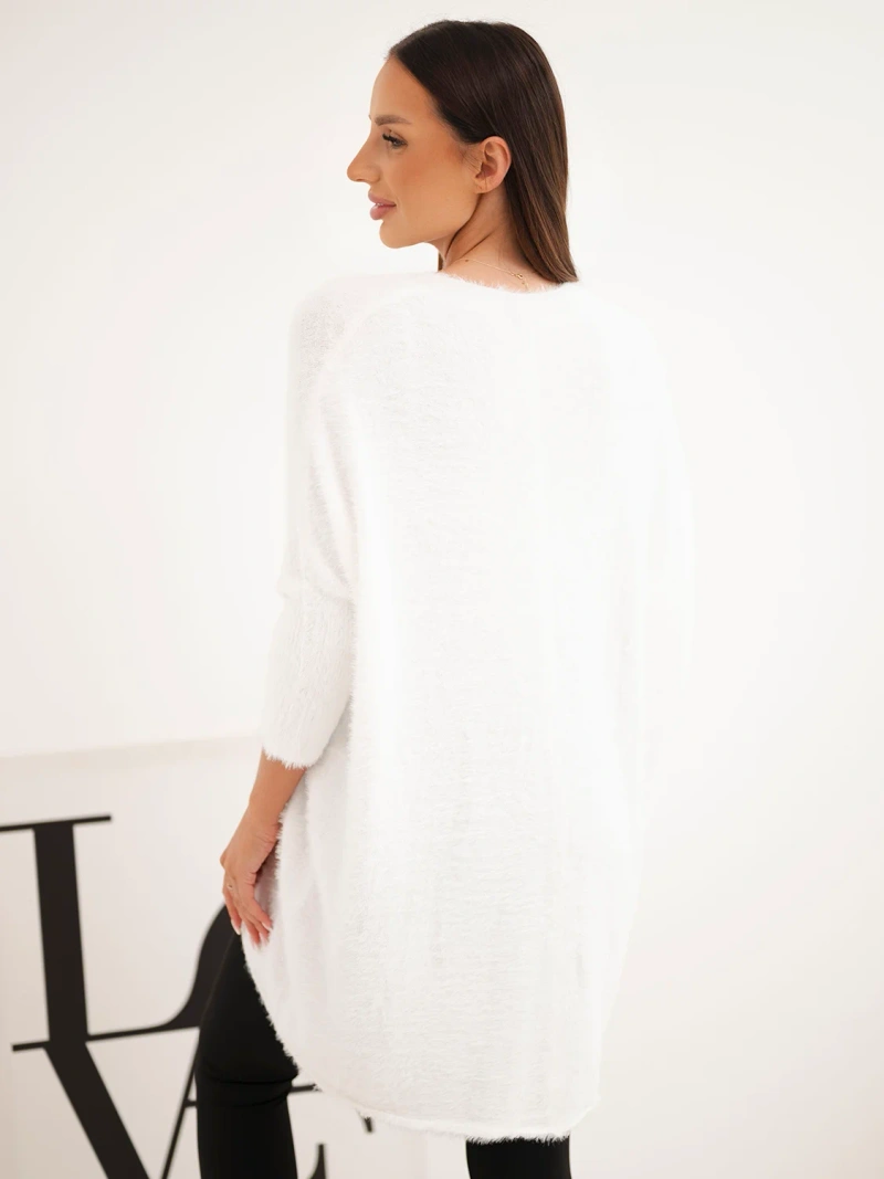 Damenpullover Plus Size mit V-Ausschnitt ecru
