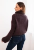 Damenpullover aus Mohair mit Puffärmeln und Rollkragen braun