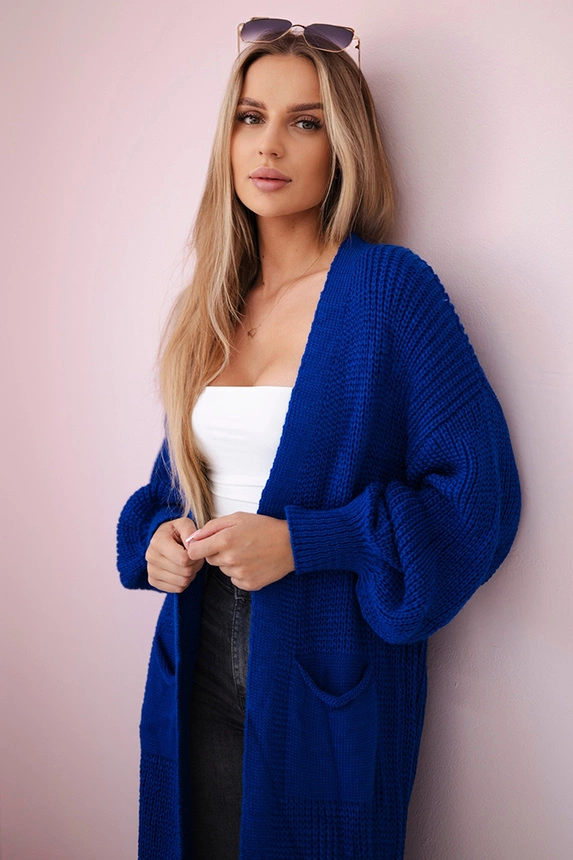 Pullover lange Strickjacke kornblumenblau