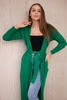 Long cardigan sweater tied at the waist green