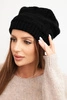 Moteriška žieminė vilnos skrybėlė su dekoratyviniu pynimu K451 juoda