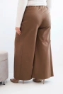Spodnie damskie Plus Size z szerokimi nogawkami i plisowaniem camelowe