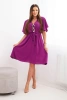 Dress with a draped neckline dark purple
