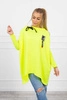 Oversize-Sweatshirt mit asymmetrischen Seiten gelb neon