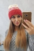 Moteriška kepurė Samara K346 raspberry+ecru
