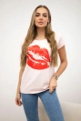 Lippenprint Bluse puderrosa