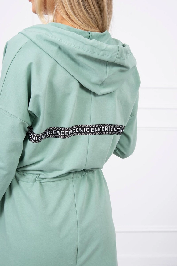 Dunkelmintfarbener, langärmeliger Umhang