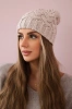 Cap with fleece Waleria K307 light beige