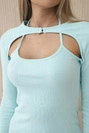 Minzgestreiftes tailliertes Kleid