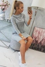 Šaty s kapucňou a vreckami šedá