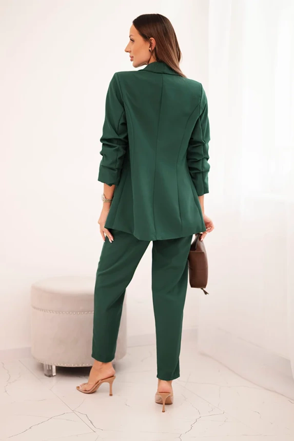 Elegant set of jackets and trousers dark green