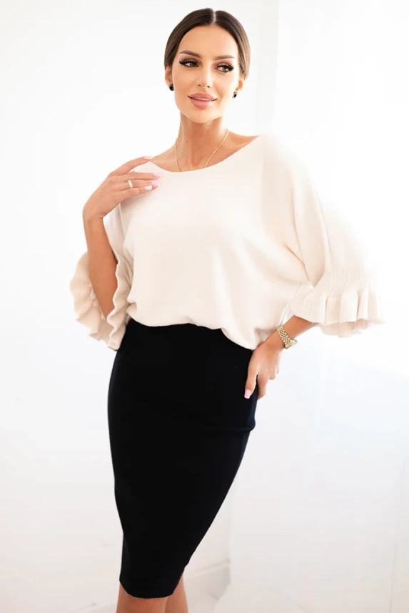 Women's viscose skirt made of stretchy knit black